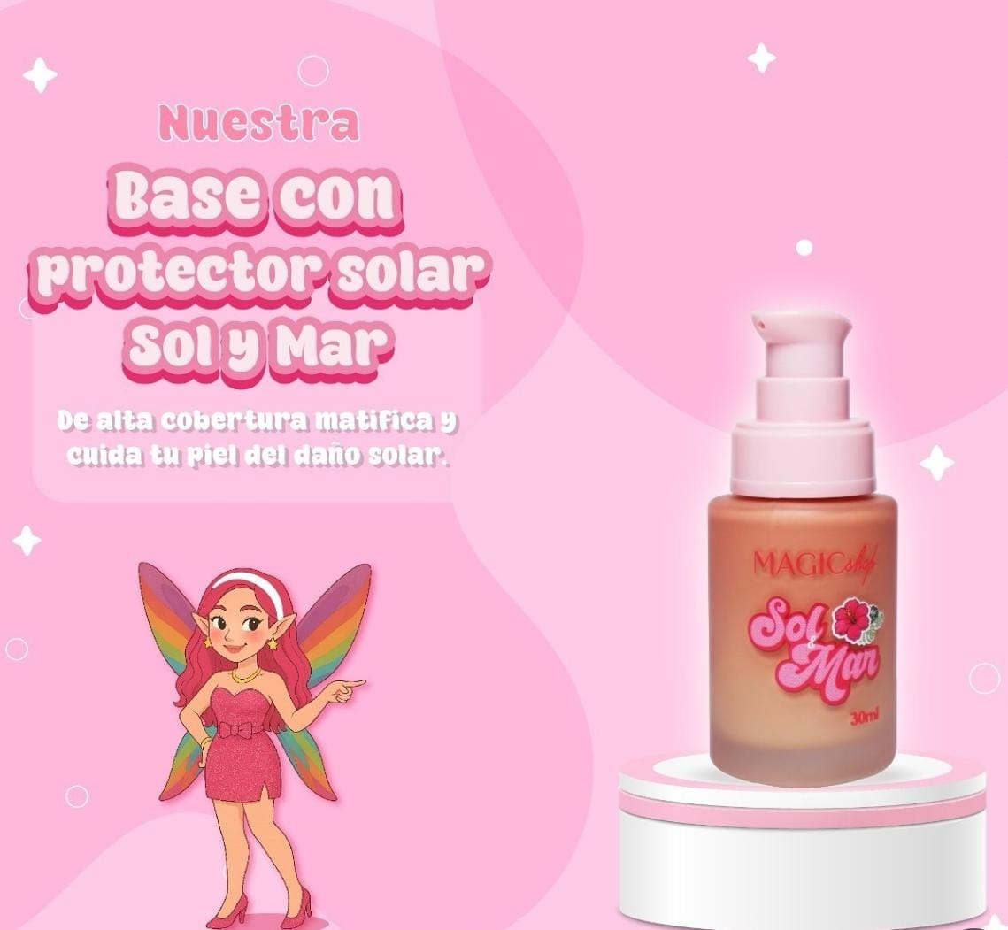 BASE CON PROTECTOR SOLAR - SOL Y MAR